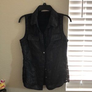 Black with silver button top